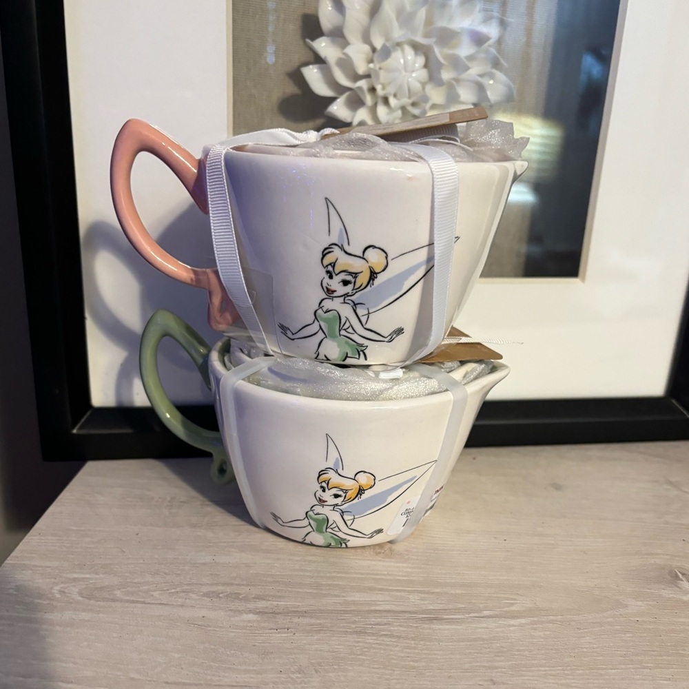 Rae Dunn tinkerbell measuring cup set pink and green